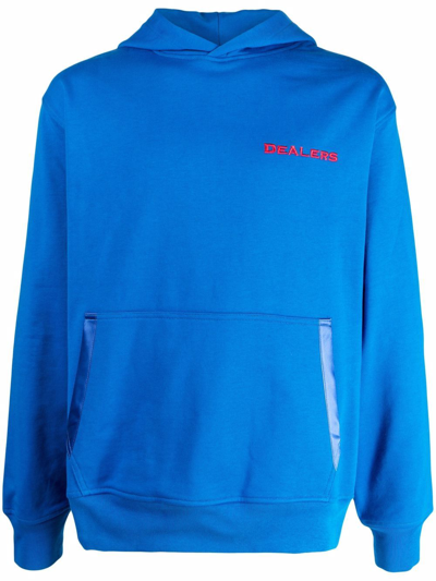 Just Don Logo-embroidered Cotton Hoodie In Blue