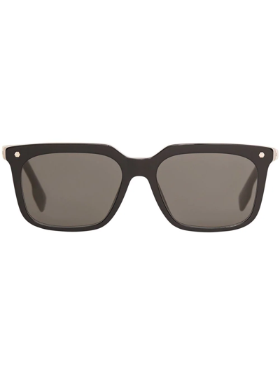 Burberry Eyewear Stripe Detail Square-frame Sunglasses In Grey