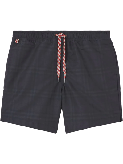 Burberry Vintage Check Drawcord Swim Shorts In Dark Charcoal