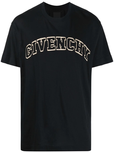 Givenchy Logo-patch Cotton T-shirt In Black