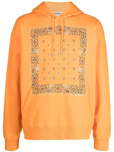 Kenzo 'bandana' Oversized Hooded Sweatshirt In Orange