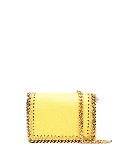 Stella Mccartney Falabella Small Flap Wallet In Gelb