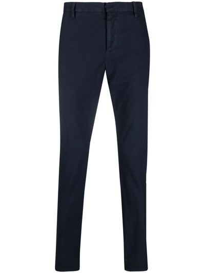 Dondup Mid-rise Slim-fit Chinos In Blu