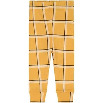 Mini Rodini Kids Yellow Check Leggings