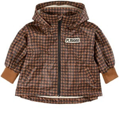 Mini Rodini Kids Brown Houndstooth Windbreaker Jacket