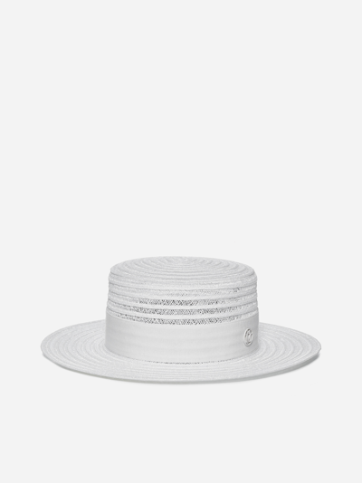 Maison Michel Kiki Straw Hat In White