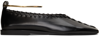 Jil Sander Black Whipstitch Anklet Ballerina Flats In 001 Black