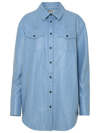 THE MANNEI LIGHT BLUE LEATHER SHIRT