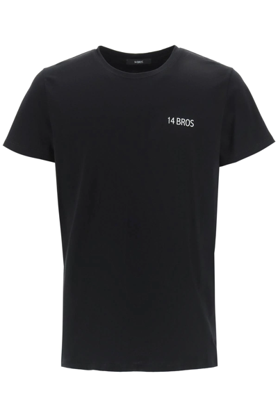 14 Bros Boo Logo Print T-shirt In Black