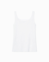 Lafayette 148 Mesh Jersey Scoop Neck Tank In White