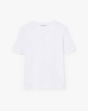 Lafayette 148 Linencotton Jersey V-neck Tee In White