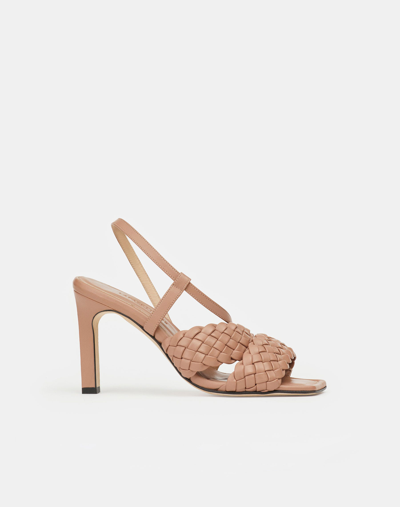 Lafayette 148 Nappa Leather Handbraided Heeled Sandalclay In Clay