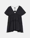 LAFAYETTE 148 GEMMA CLOTH POM-TRIMMED TUNIC