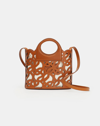 Lafayette 148 Vachetta Leather 8 Knot Basket Bagâmini In Copper