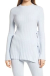 Open Edit Side Tie Sweater In Blue Ice