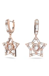 Swarovski Stella  Crystal Rose Goldplated Hoop Earrings In Rose Gold