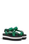 Marni Crystal-embellished Platform Sandals In Garden Green