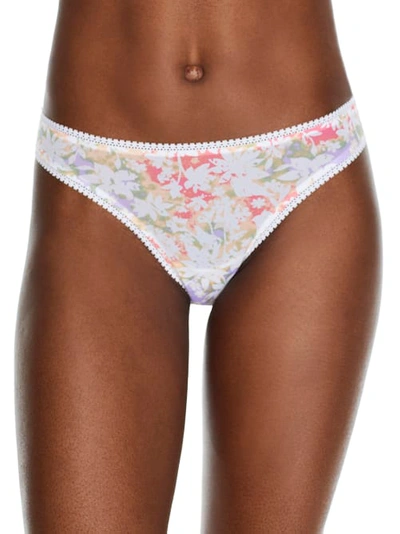 On Gossamer Printed Mesh Hip G Thong In Soft Floral