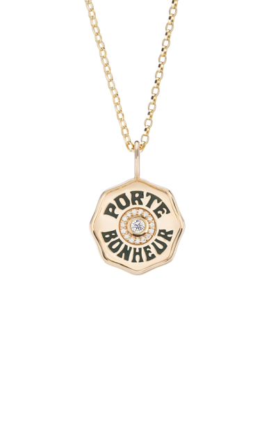Marlo Laz Women's Je Porte Bonheur 14k Yellow Gold & 0.15 Tcw Diamond Mini Pendant Necklace