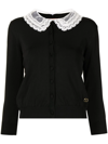 TWINSET LACE PETER PAN-COLLAR CARDIGAN