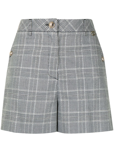 Twinset Tailored Check-print Shorts In Grey
