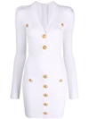 Balmain Viscose-blend Knit Mini Dress In White