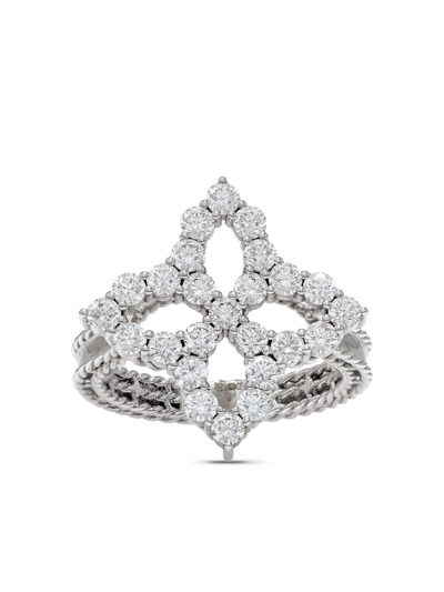 Roberto Coin 18kt White Gold Diamond Princess Diamond Ring In Silver