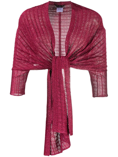 Pre-owned John Galliano 1990s Metallic Threading Cardigan In Pink