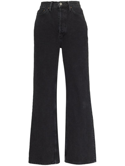Re/done 70s Ultra High Rise Wide-leg Jeans In Navy