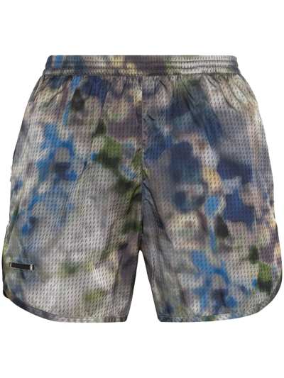 True Tribe Neat Steve Mid-length Printed Econyl Jacquard Swim Shorts In Grey