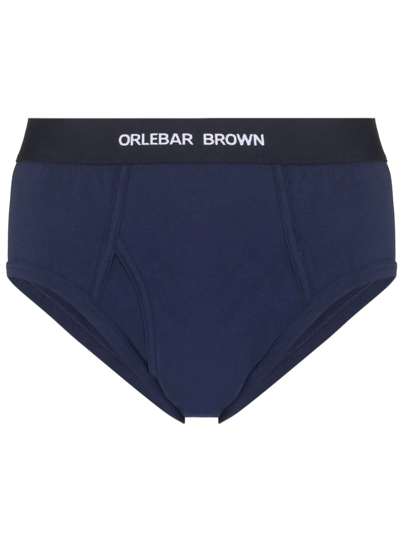Orlebar Brown Logo-waistband Pack Of Three Briefs In Blue