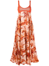 Alanui Hookipa Toile De Jouy Maxi Dress In Orange