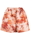 Alanui Hoo'okipa Toile De Jouy Shorts In Orange