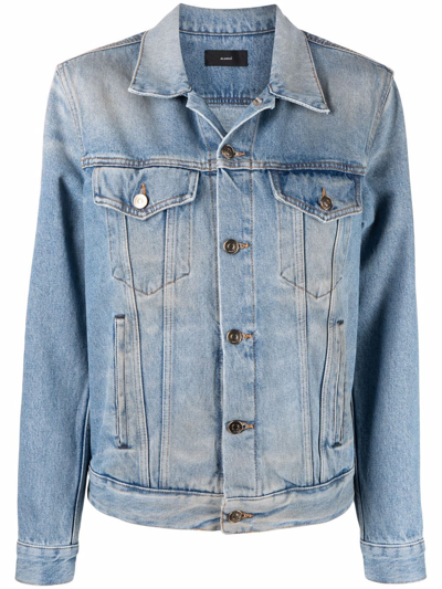 Alanui Crochet-panel Denim Jacket In Blue