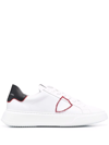 Philippe Model Tres Temple Low In Black And White Leather In White