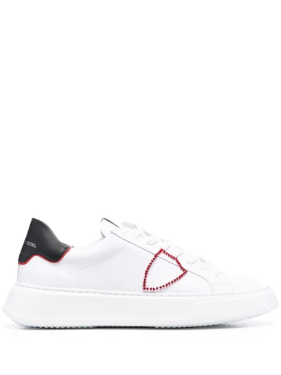 Philippe Model Paris Temple Leather Sneakers In White