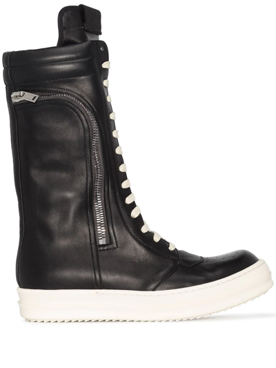 Rick Owens Knee-high Boots In Black