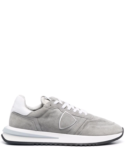Philippe Model Tropez 2.1 Washed Suede Sneakers In Grey