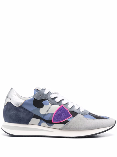 Philippe Model Trpx Camouflage-print Sneakers In Blue