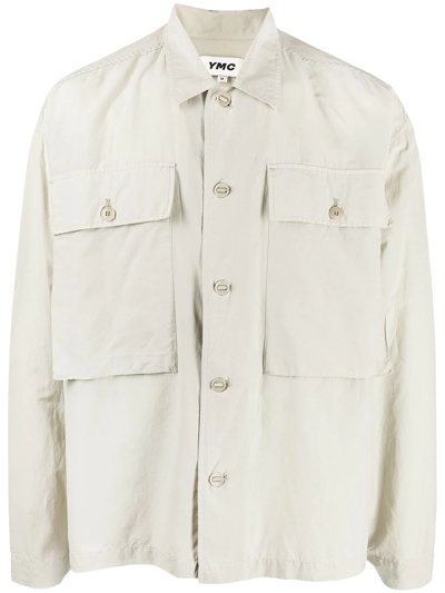 Ymc You Must Create Military Buttoned-up Shirt In Neutrals