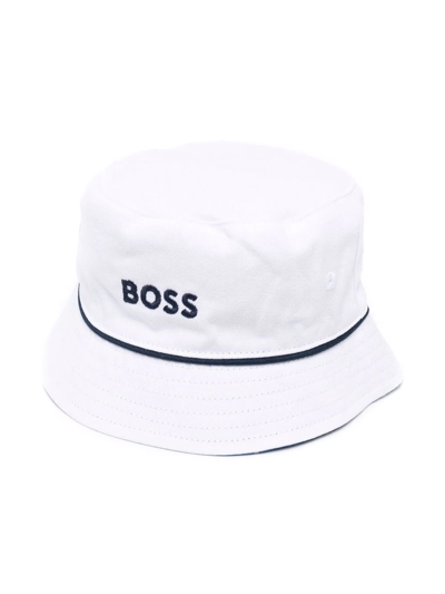 Bosswear Babies' Logo刺绣渔夫帽 In White