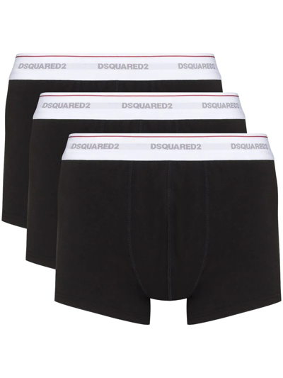 Dsquared2 Logo-waistband Boxer Shorts In Black