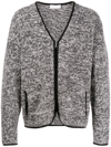 John Elliott Andres Merino Wool & Alpaca Blend Front Zip Cardigan In Grey