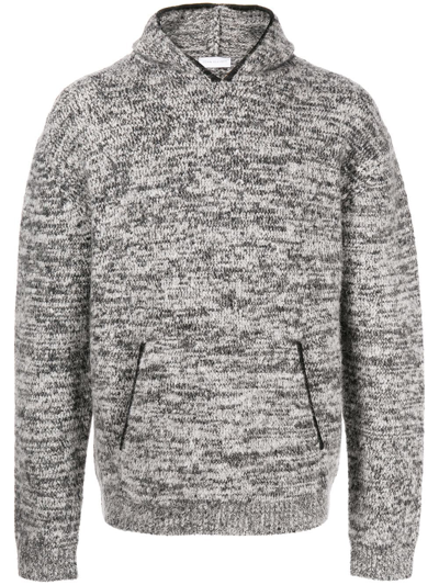 John Elliott Black & Grey Andres Hoodie In Quartz