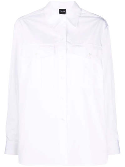 Aspesi Long-sleeve Cotton Shirt In 白色