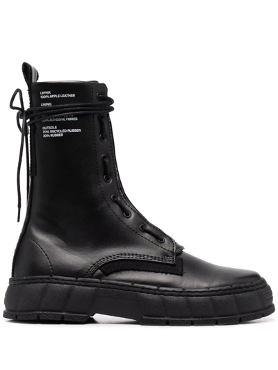 Viron Vegan Leather Combat Boots In Black