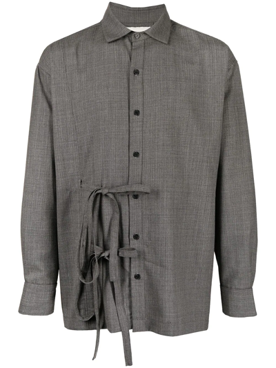 Onefifteen X Anowhereman Tie-fastening Shirt In Grey