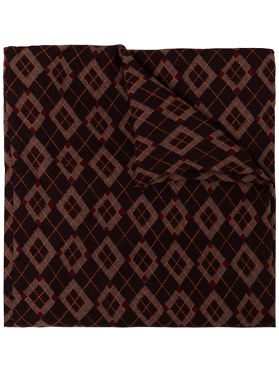 Onefifteen X Anowhereman Argyle-print Scarf In Red