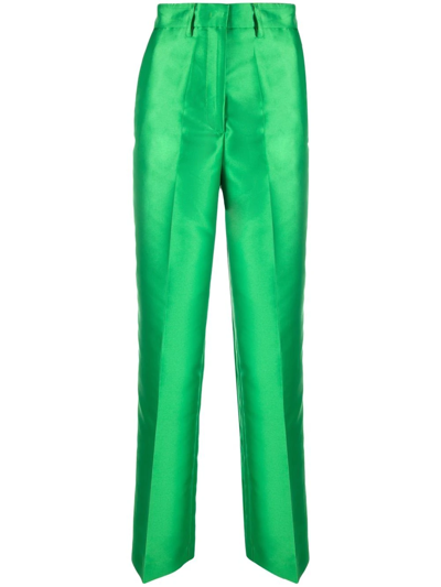 Blanca Vita Pareskia Straight-leg Trousers In Green