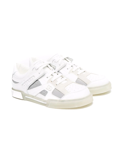 Dolce & Gabbana Teen Panelled Lace-up Trainers In White